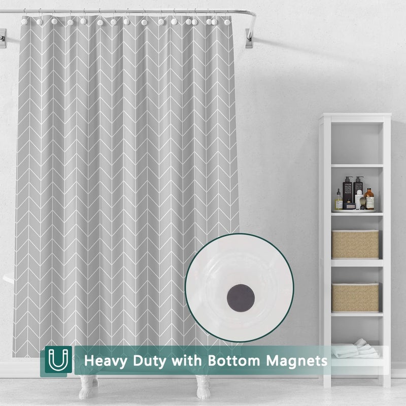jssablo Shower Curtain Liner, 100% Waterproof PEVA Shower Curtains with 3 Duty Heavy Bottom Magnets and 12 Rust Proof Grommets, 72x72 Weighted Shower Liner for Shower Stall, Bathtubs - Image 3